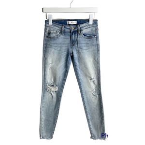 VICI KanCan Limelight frayed skinny jeans distressed denim